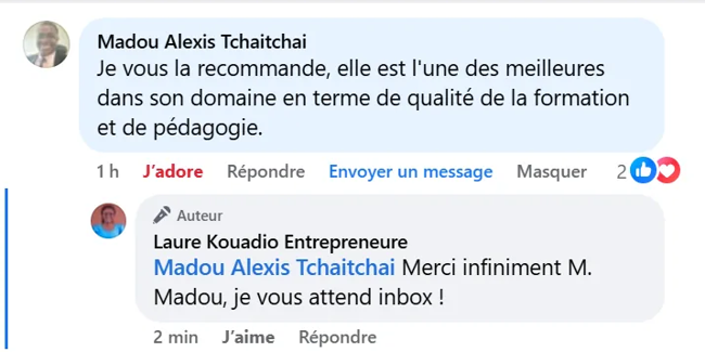 Témoignage Facebook